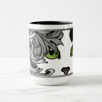 Kat met groene ogen mok