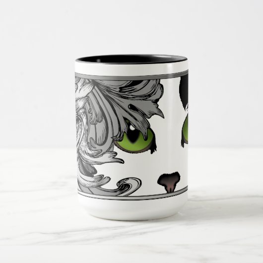 Kat met groene ogen mok (Midden)