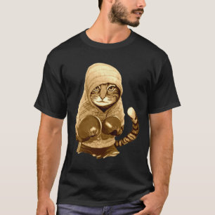 Kat met handschoenen t-shirt
