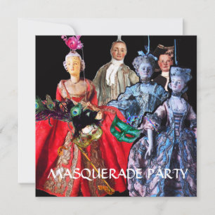 KAT MET HARLEQUIN PET EN MASKERADE PARTIJMASKERS KAART