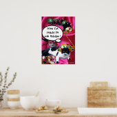 KAT MET HARLEQUIN PET EN MASKERADE PARTIJMASKERS POSTER (Keuken)