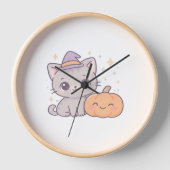 Kat met heks Pet en lachende pompoen Schattige Spo (Voorkant)