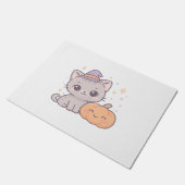 Kat met heks Pet en lachende pompoen Schattige Spo Deurmat (Schuin)