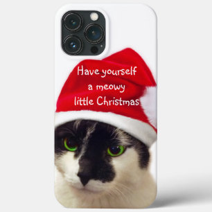 Kat met Hoesje-Mate iPhone voor het Pet van Santa 13 Pro Max Hoesje