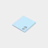 Kat met hoofdtelefoon Post it Notes/Blue Post-it® Notes (Schuin)