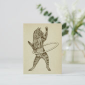 Kat met Hula Hoop Briefkaart (Staand voorkant)