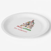 Kat met kerstboomkat met deksel met kat met kerstm papieren bordje (Gekanteld)