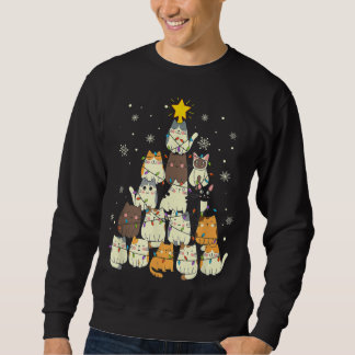 Kat met kerstboomklep trui