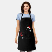 Kat met kerstkeuken voor mannen Wijn Schort (Gedragen)