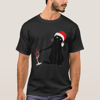 Kat met kerstkeuken voor mannen Wijn T-shirt