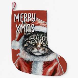 Kat met kerstmanoutfit - Kerstmis 1 Kleine Kerstsok