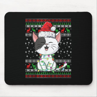 Kat met Kerstmis en lucifers met kerstlampje Sinte Muismat