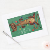 Kat met kerstmis in luchten rechthoekige sticker (Envelop)