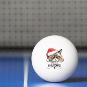 Kat met kerstmuts voor de kerstpingpongbal pingpongballen (Net)