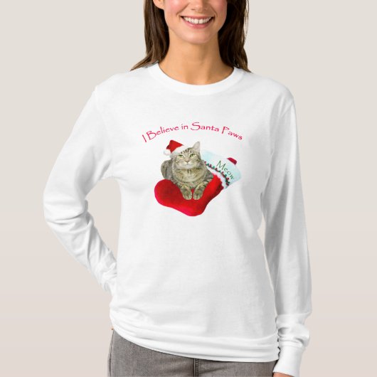 Kat met kerststaart t-shirt (Voorkant)