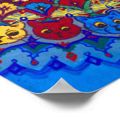 Kat met Ketting Cat van Louis Wain Poster (Hoek)