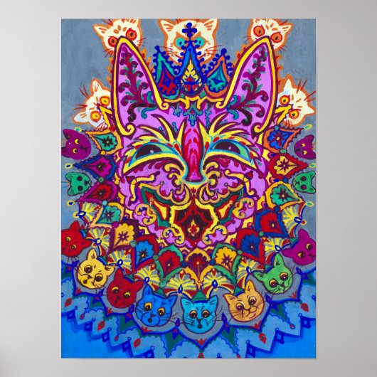 Kat met Ketting Cat van Louis Wain Poster (Voorkant)