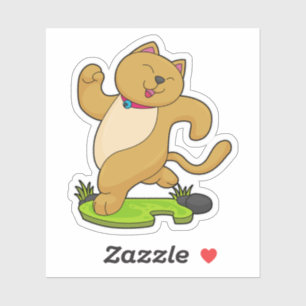 Kat met keuker tijdens gebruik sticker