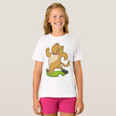 Kat met keuker tijdens gebruik t-shirt (Voorkant volledig)