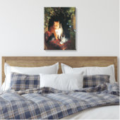 Kat met kittens (dierlijke kunst) canvas afdruk (Insitu (Slaapkamer))