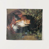 Kat met kittens (dierlijke kunst) wandkleed (Voorkant (horizontaal))
