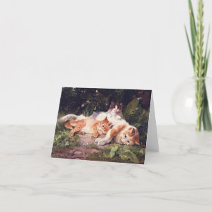 Kat met Kittens Fine Art Bedankkaart
