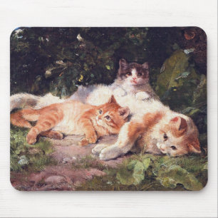 Kat met Kittens Fine Art Muismat