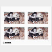Kat met Kittens  kunst van H. Ronner-Knip Rechthoekige Sticker (Vel)