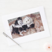 Kat met Kittens  kunst van H. Ronner-Knip Rechthoekige Sticker (Envelop)