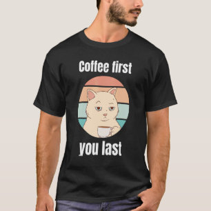 kat met koffie kantoor leuk spul t-shirt