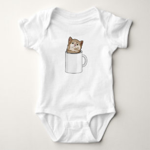 Kat met koffie-mok romper