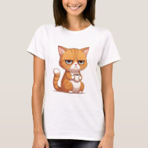 Kat met koffie T-shirt