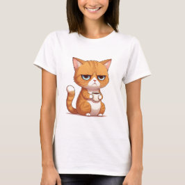 Kat met koffie T-shirt