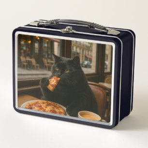 Kat met koffiekopje in koffiezaak