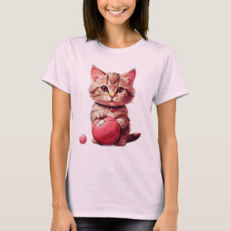 Kat met kogeldier  Valentijnsdag T-shirt