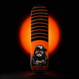 Kat met koude kap skateboard