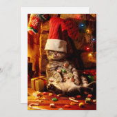 Kat Met Kous Op Hoofd Kaart (Voorkant / Achterkant)