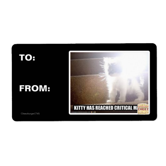 Kat met kritische massa etiket (Voorkant)