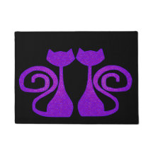 Kat met krulkat van deur