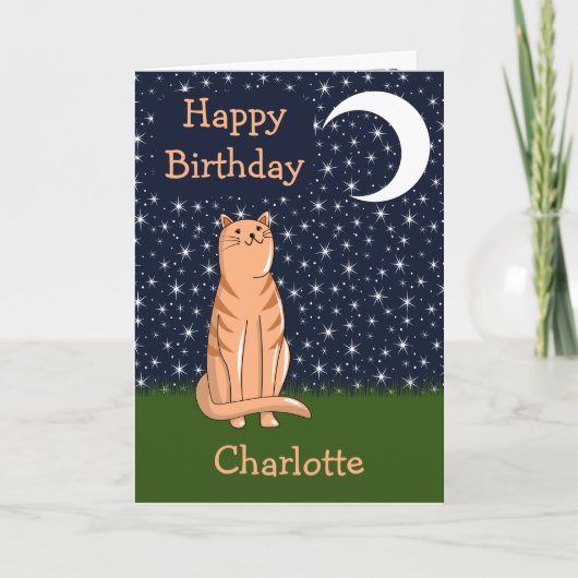 Kat met maan en sterren kaart (Voorkant)