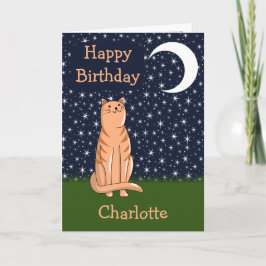 Kat met maan en sterren kaart