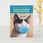 Kat met masker - Maskers en Bad Breath Meng niet Kaart (Gele Bloem)