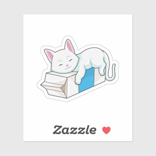 Kat met melk sticker (Vel)