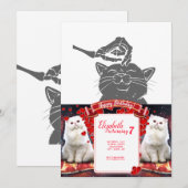 Kat met menselijk skelet hand - Kies achtergrondkl Kaart (Voorkant / Achterkant)