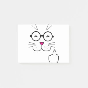 Kat met middelvinger post-it® notes