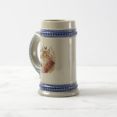 Kat met monarchvlinders bierpul (Voorkant links)