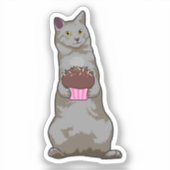Kat met Muffin Sticker (Voorkant)
