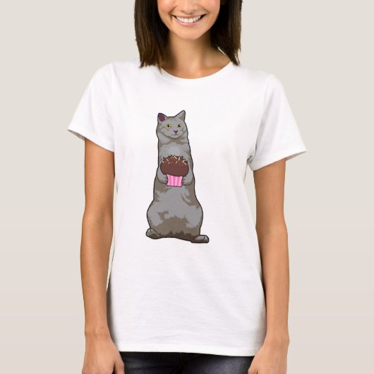 Kat met Muffin T-shirt (Voorkant)