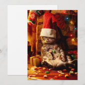 Kat Met Muts op Hoofd Kaart (Voorkant / Achterkant)