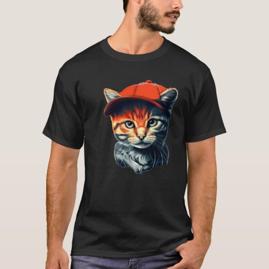 Kat met muts t-shirt (Voorkant)